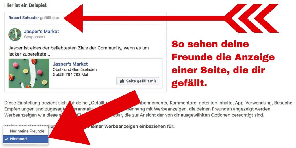 Facebook Privatsphäre: Werbung mit deinen sozialen Handlungen abstellen