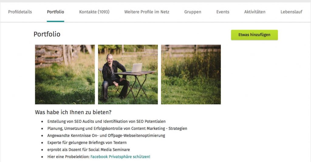 Xing Profil professionell gestalten: ein individuelles XING Portfolio erstellen