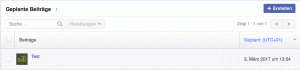 Facebook geplanten Beitrag nochmal bearbeiten. Schritt 1